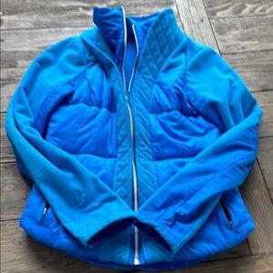 Lululemon Blue Ski Jacket with High Collar and Quilted Design